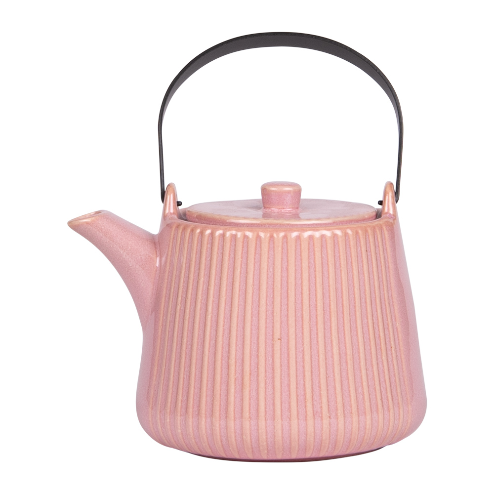 Théière avec filtre Tiao rose 1L grès 16.00x11.00 cm