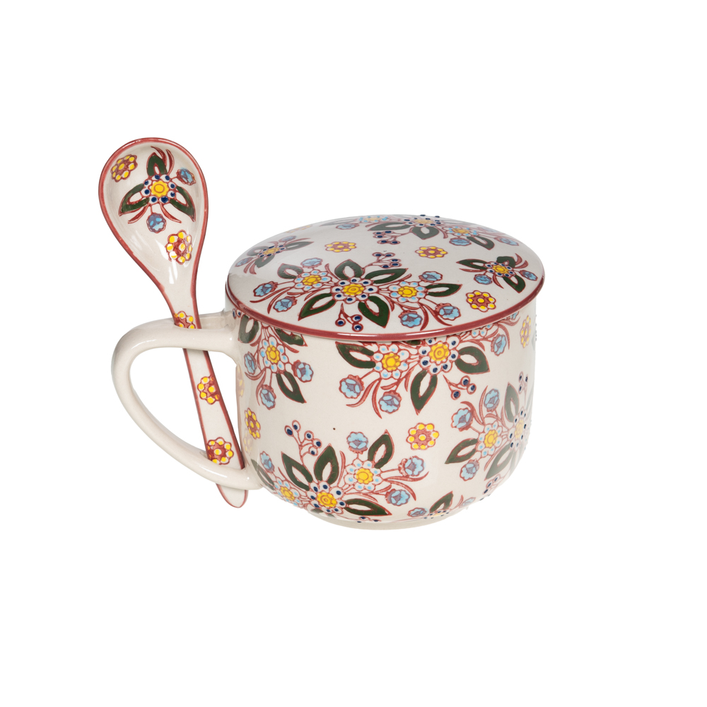 Bol à soupe avec cuillère Siena 55 cl grès 13.00 cm TABLE PASSION 13.00x13.00 cm