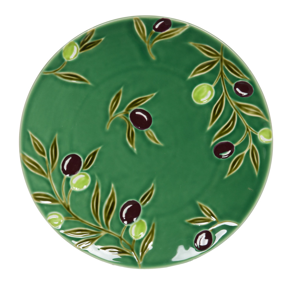 Table Passion - Plat rond Olive - Grès - 29 cm - Vert - Image 2