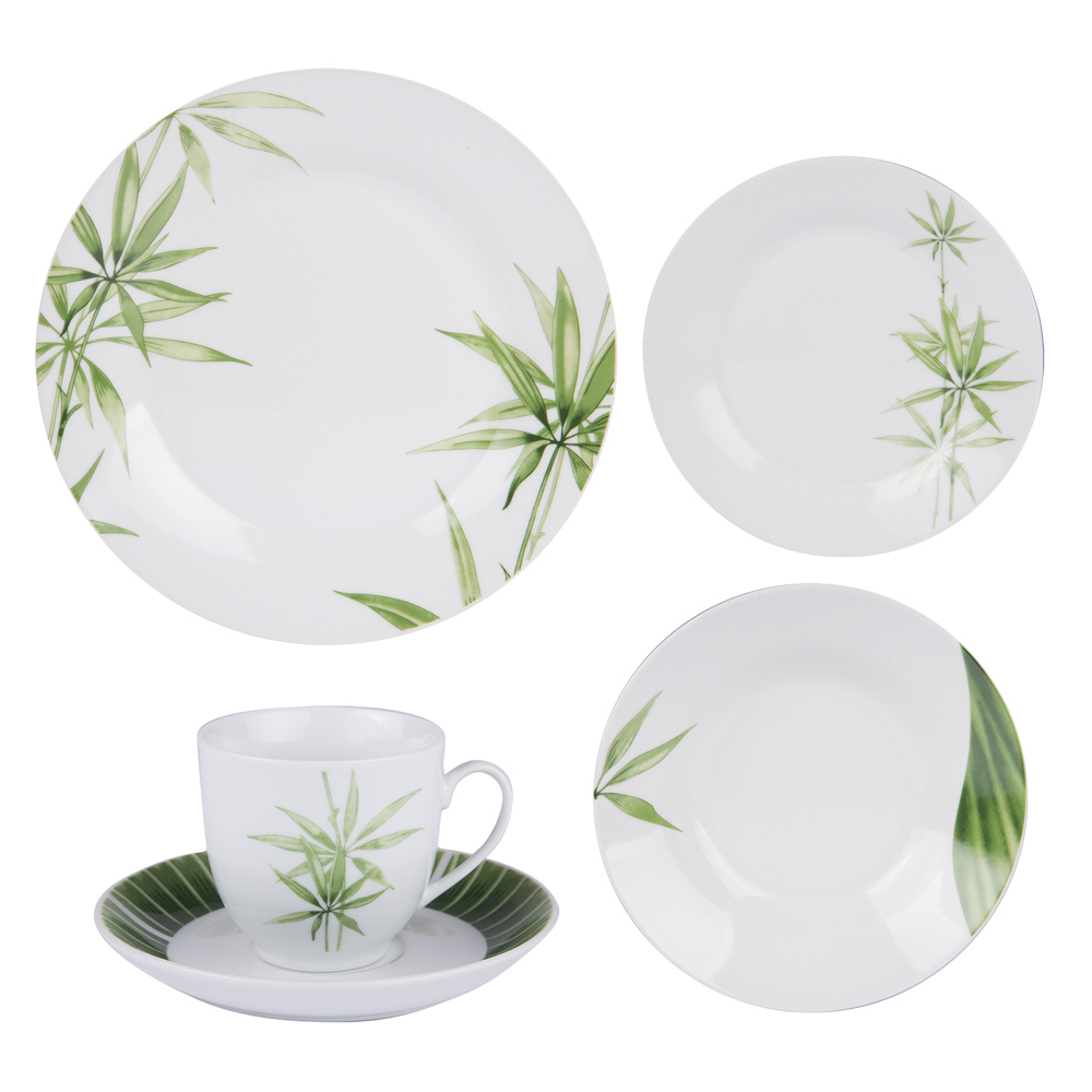 Service 30 pièces Bambou porcelaine 41.00x20.00 cm