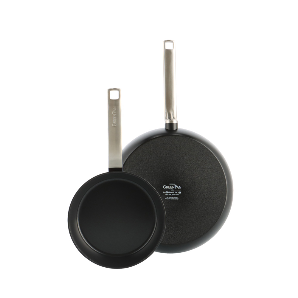 Non Communiqué Noir Set 2 Poêles 20/28 Cm Aluminium Forgé Revêtement Céramique - Evolution - Greenpan - Aluminium - Image 2