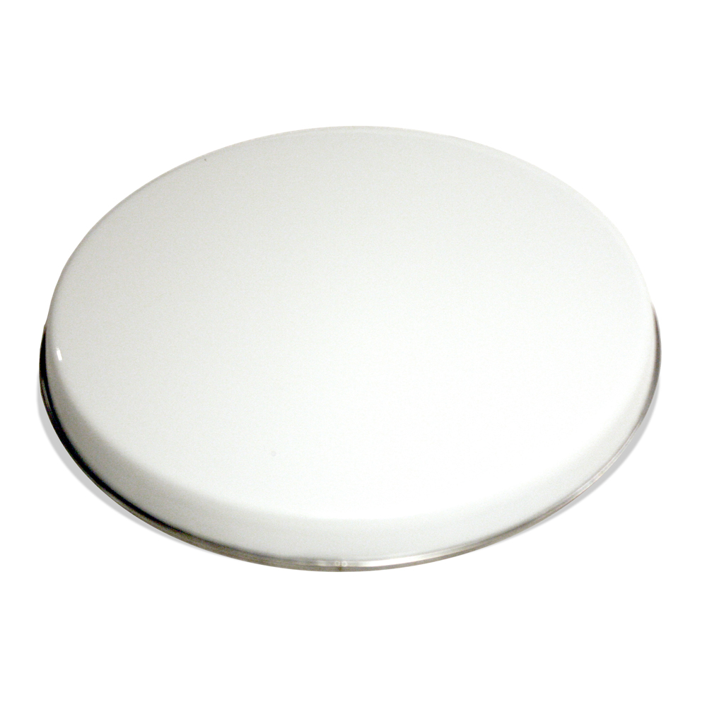 Cache plaque émail 16 cm coloris blanc acier 17.00x17.00 cm