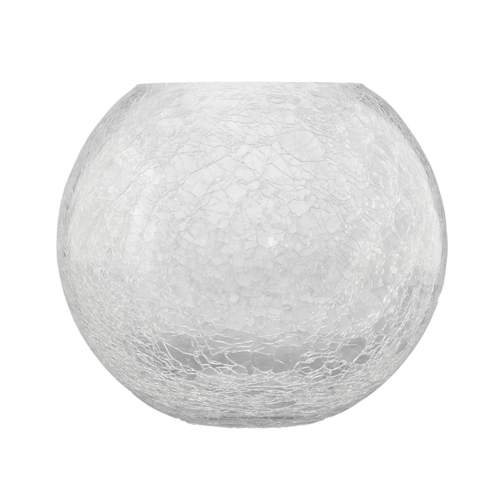 Vase boule craquelé 20 cm verre 20.00x20.00 cm