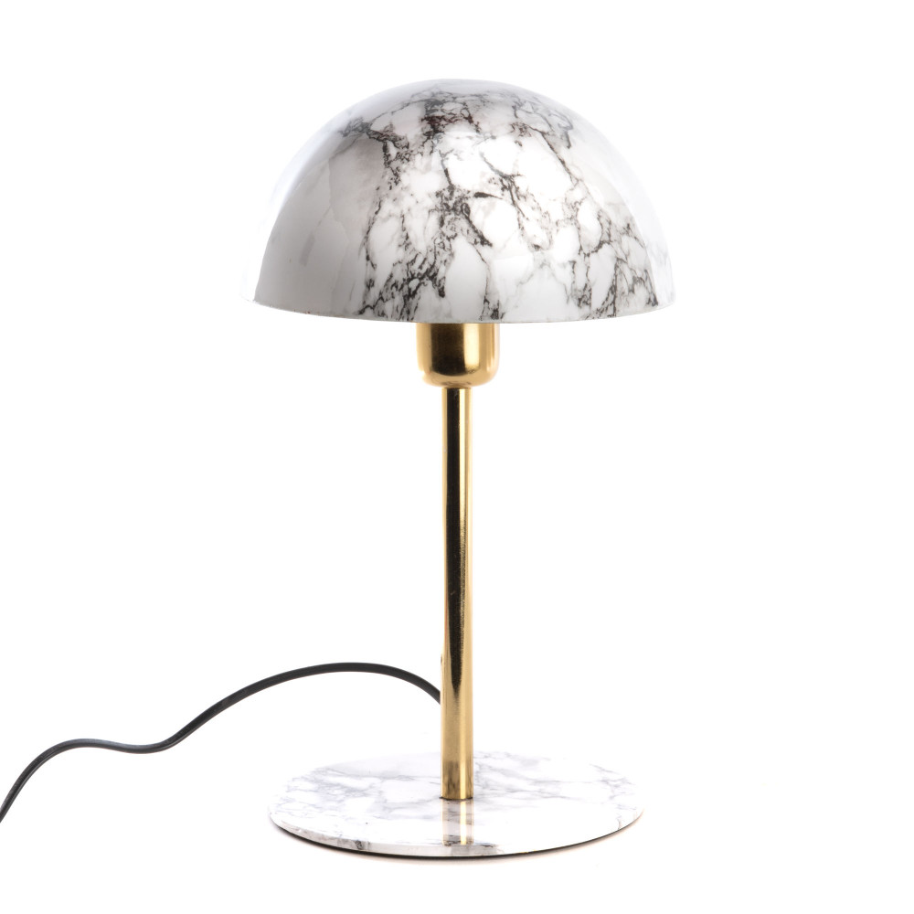 Lampe Basile blanc marbré métal 20.00x20.00 cm