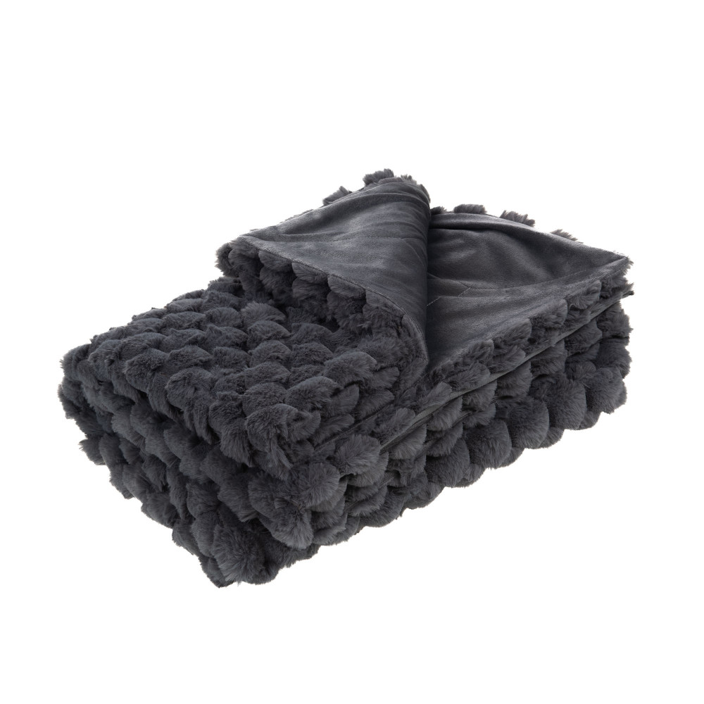 Plaid Diana gris foncé 130x170 cm polyester 2.00x130.00 cm