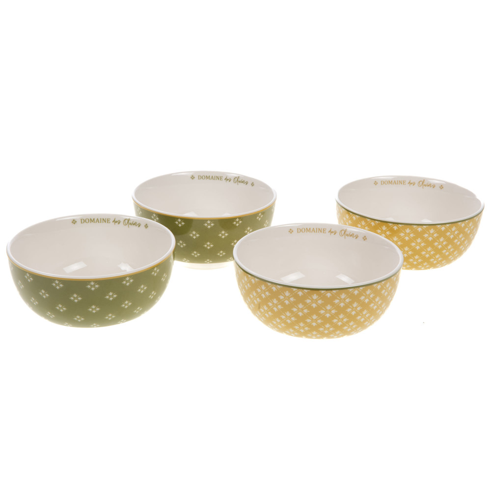 Coffret de 4 bols Olivia porcelaine 16.50x13.00 cm