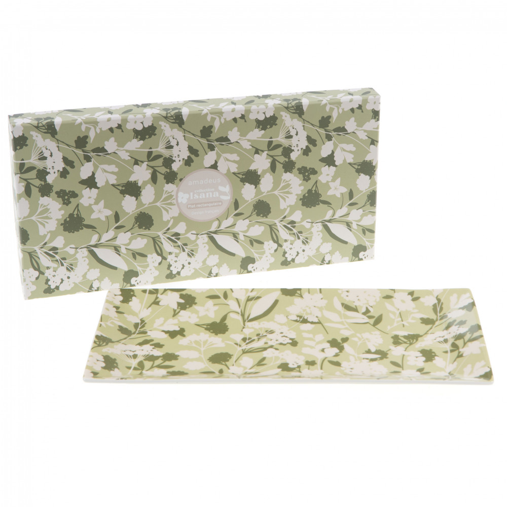 Coffret plat à cake Isana porcelaine 30.50x0.01 cm