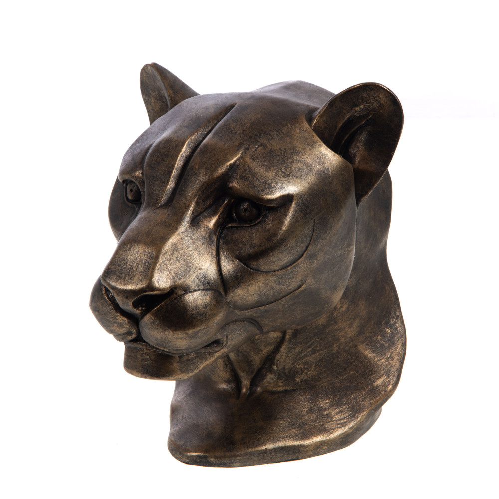 Tête de panthère antique résine 20.50x16.00 cm