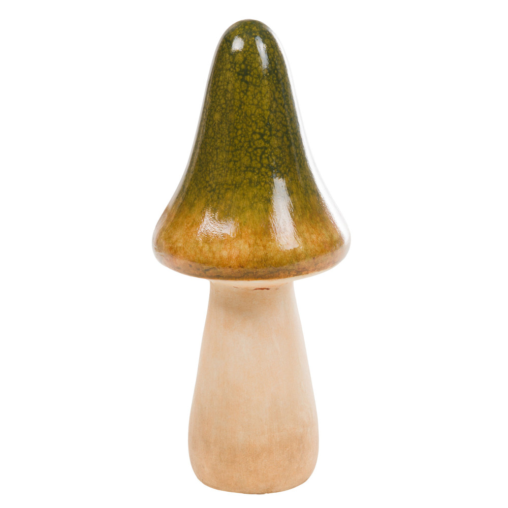 Champignon Terracotta vert 22,5 cm céramique 9.50x9.50 cm