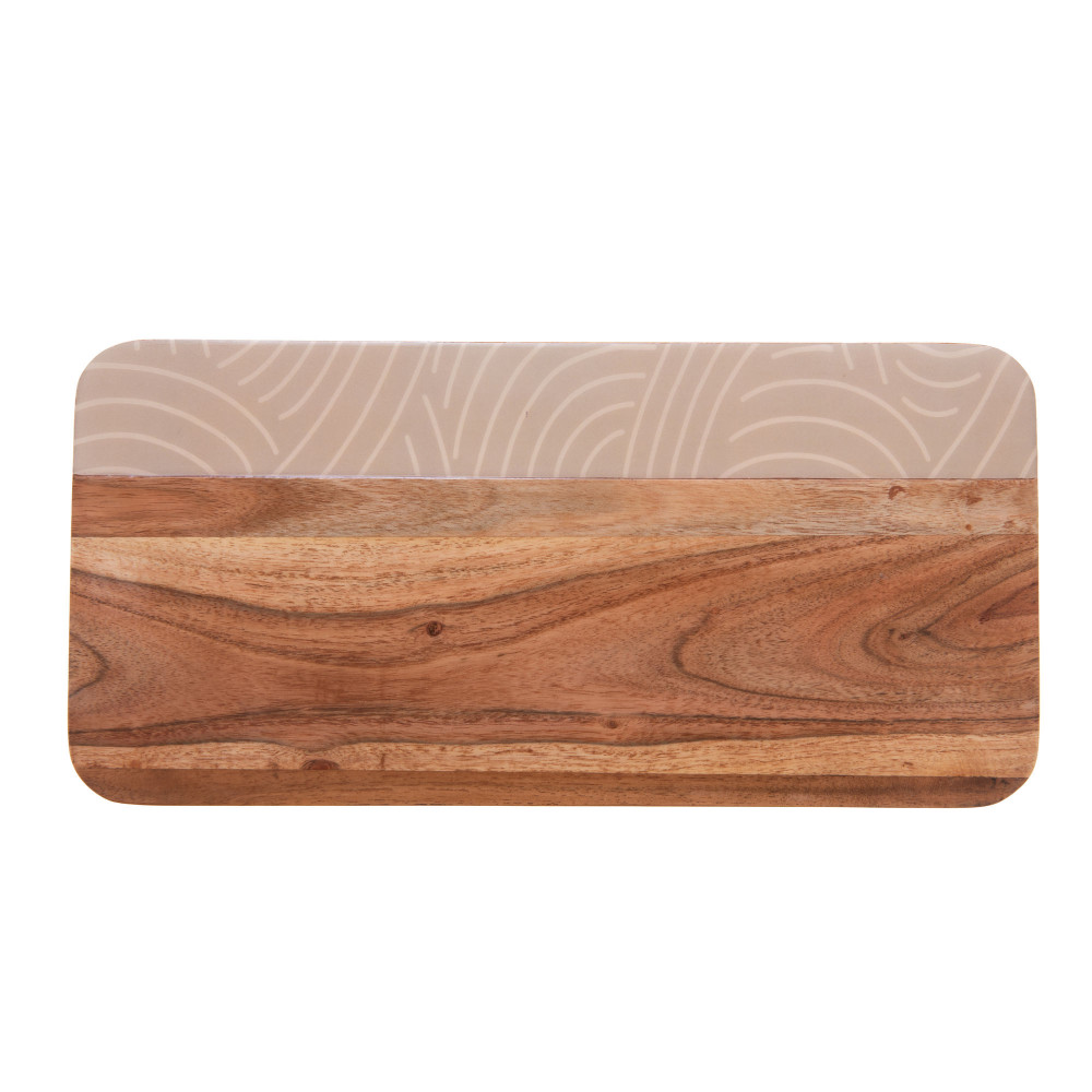 Planche Positive Taupe 35x17 cm bois d'acacia 17.00x2.00 cm