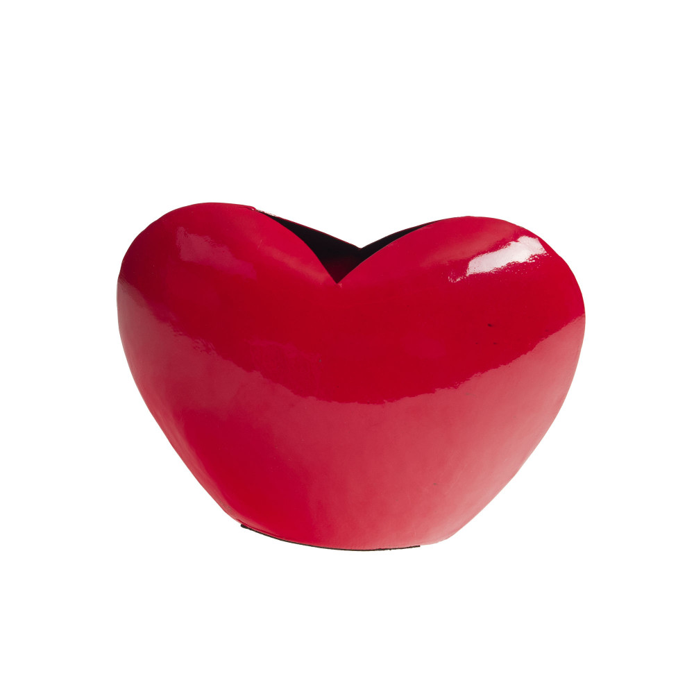 Vase cœur rouge 15,5 cm métal 8.00x21.00 cm